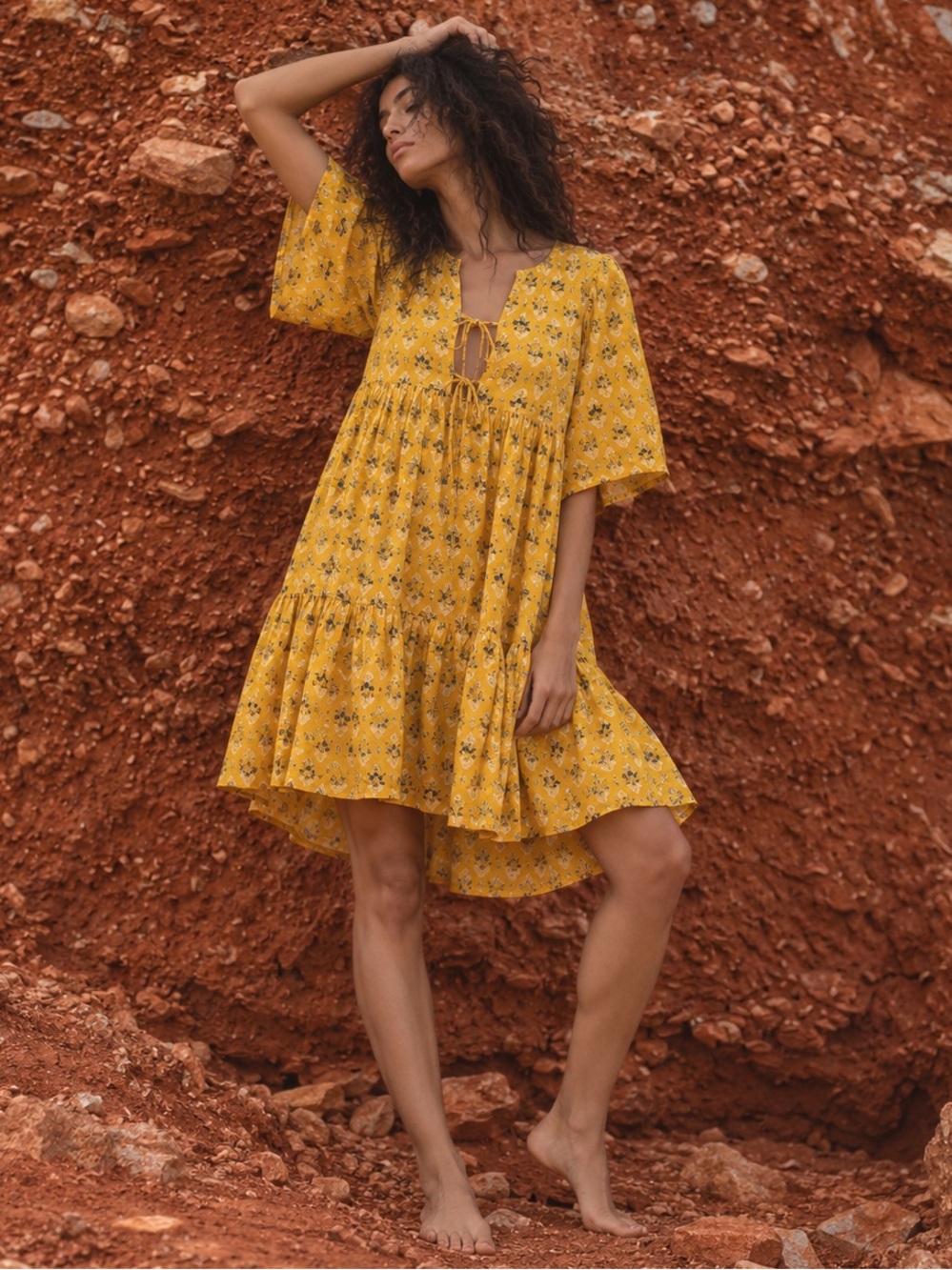 New Sunshine Tienda Floral Cotton Dress 🌼